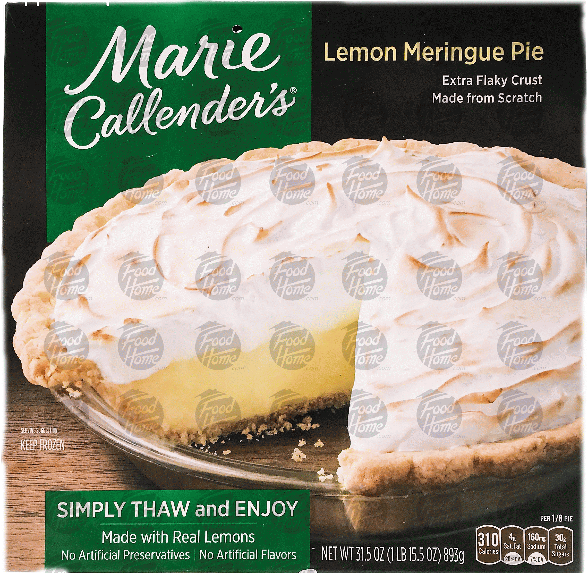 Marie Callender's  lemon meringue pie, frozen box Full-Size Picture